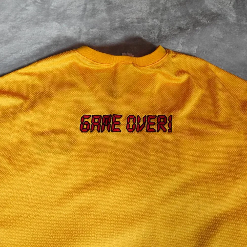 Vintage Russell Athletic Tilt Racing Team Jersey Shirt Mens 2XL Slim Fit Gold - Picture 2 of 8